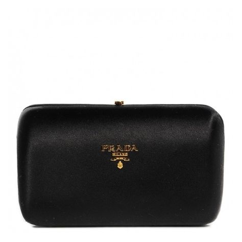 PRADA Raso Satin Box Clutch Nero Black ❤ liked on Polyvore featuring bags, handbags, clutches, evening purses, evening clutches, special occasion handbags, holiday purse and special occasion clutches Prada Clutch Bag, Black Clutch Purse Formal, Prada Pochette, Handbags Prada, Black Clutch Bag, Prada Clutch, Formal Bag, Prom Clutch, Formal Clutch