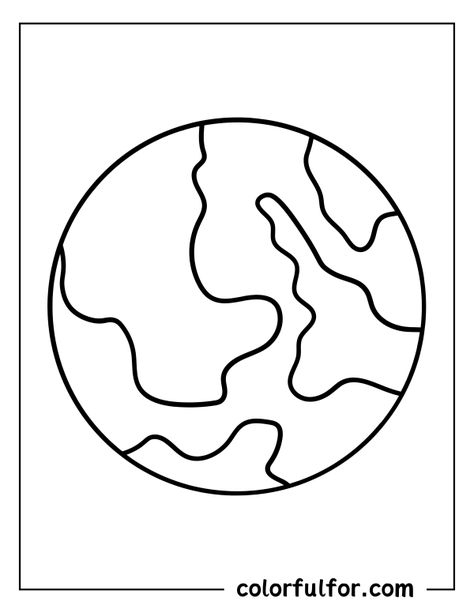 Earth Coloring Page Free Printable, Earth Coloring Page, Geography Themes, Earth Clipart, Earth Coloring Pages, Coloring Worksheets For Kindergarten, Earth Day Coloring Pages, Sweet Games, Continents And Oceans