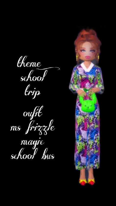 #dresstoimpress #dti #outfitidea #dresstoimpressideas #dresstoimpressoutfits #dresstoimpressvip #dresstoimpresstips #viral #roblox #dtioutfits Magic School Bus Ms Frizzle, Elliott Core, Ms Frizzle Dress, Ms Frizzle, Magic School Bus, School Trip, Dressed To Impress, Magic School, School Bus