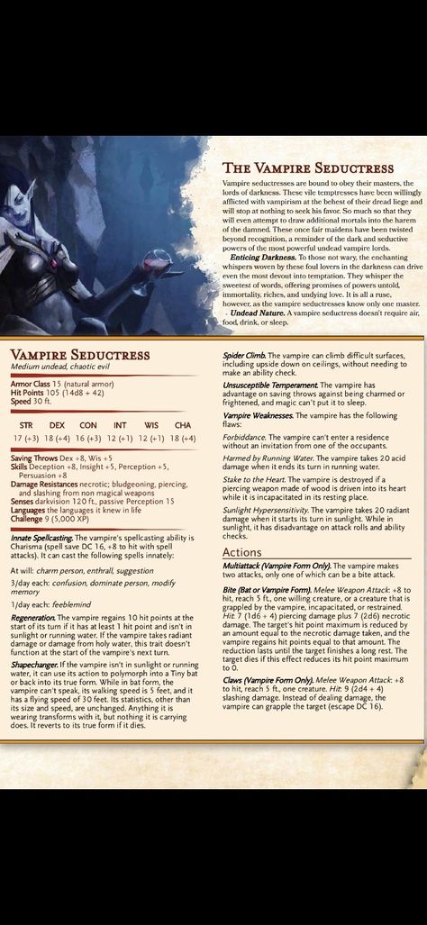 Vampire Dnd Stats, Dnd Vampire Stat Block, Dnd 5e Vampire, Dnd Horror Monster, D&d Vampire, Lich Dnd, Dnd 5e Rogue, Dnd Horror, Dnd Vampire