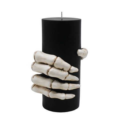 2.95" x 6" White & Black Skeleton Hand Pillar Candle by Ashland® | Michaels Tea Light Crafts, Creepy Candles, Functional Crafts, Black Skeleton, Hand Wax, Light Crafts, Halloween Candles, Skeleton Hand, Michael Store