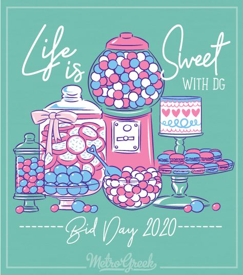 Candy Sorority Shirt, Candy Shirt Ideas, Candy Sorority Theme, Phi Mu Shirts Design, Sorority Work Week, Sorority Recruitment Shirts, Sorority Rush Themes, Sorority Themes, Candyland Theme