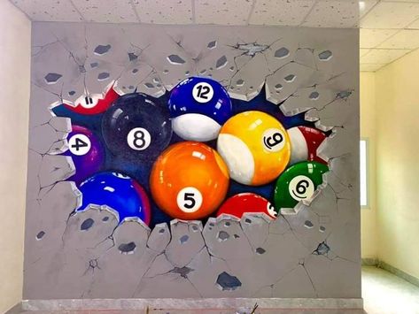 Pool Ball Painting, Billards Art, Pool Room Ideas, Billiards Room Decor, Pool Table Design, Pool Table Games, Snooker Room, Abstract Painting Acrylic Modern, Pool Table Room