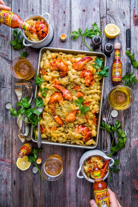 Lobster Mac and Cheese spiked with Cholula Hot Sauce Dennis Prescott, Lobster Mac, Lobster Mac And Cheese, Mac Cheese, Brunch Party, Recipes From Heaven, Cooking Recipes Desserts, Beautiful Dishes, Daily Meals