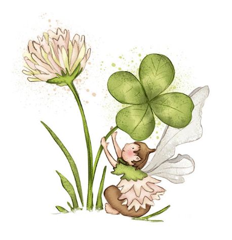 Clover Flower Illustration, Clover Flower Drawing, Clover Flower Tattoo, Clover Watercolor, Clover Drawing, Clover Painting, Saint Patricks Day Art, Magic Runes, Fairy Artwork