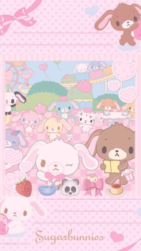 Sugar Bunnies Wallpaper, Sugarbunnies Wallpapers, Kawaii Sanrio Wallpaper, Kawaii Ipad Wallpaper, Kawaii Core Wallpaper, Cute Core Wallpaper, Cutegore Wallpaper, Candy Themed Bedroom, Cutecore Wallpaper