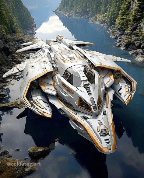 Futuristic Ship, Alien Vehicles, Concept Vehicles Sci Fi, Futuristic Cars Design, Space Ships Concept, Fantasy Cars, Sci Fi Spaceships, Cars Aesthetic, Space Ship Concept Art