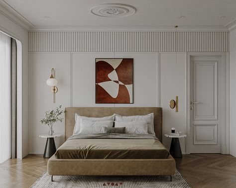 PARISIAN BERRIVER :: Behance Neoclassical Bedroom Design, Neoclassical Bedroom, Classical Bedroom, Ornate Bed, Parisian Bedroom, Bedroom Inspirations Minimalist, Bedside Furniture, Parisian Interior, Neoclassical Interior