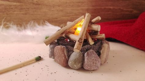 Campfire With Friends, Bonfire Lit, Display Collections, Desk Friend, Bryson City Nc, Mini Gardens, Bryson City, Miniature Display, Winter Decorations Diy