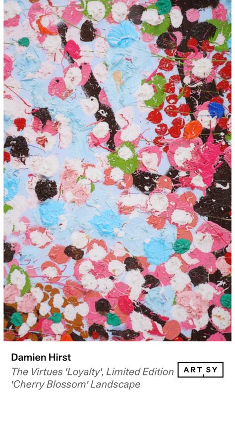 Damien Hirst Cherry Blossoms, Damien Hirst Paintings, Cherry Blossom Art, Damien Hirst, Art Studies, Abstract Flowers, Love Art, Cherry Blossom, Art Style