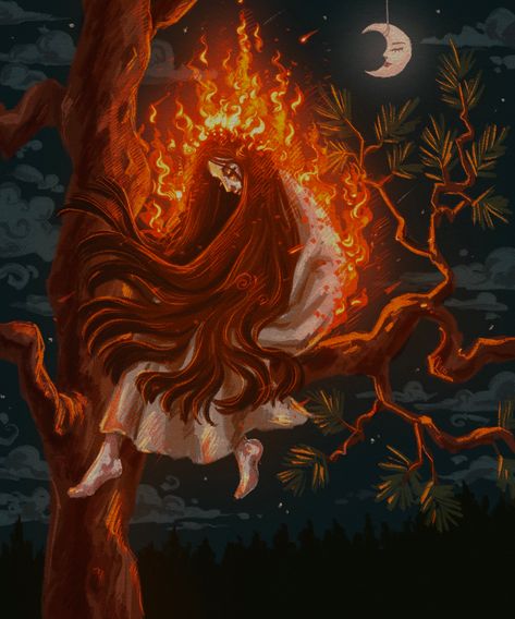 #art #illustration #digitalart #digital #illustrator #folklore #fairytail #fairytale #fairytales #forest #forestart #artist Folklore Art, Loki Art, Greek Mythology Art, Beautiful Dark Art, Witch Art, On Fire, Dark Fantasy Art, Dark Art, Dark Fantasy