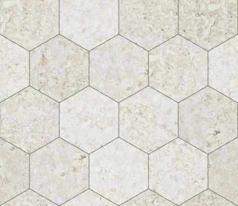 Limestone, Hexagonal — Architextures Stone Pattern Texture, Hexagon Flooring, Limestone Texture, Hexagon Tile Pattern, Floor Tiles Texture, Hexagonal Tiles, Flooring Texture, Toilet Tiles, Paving Ideas