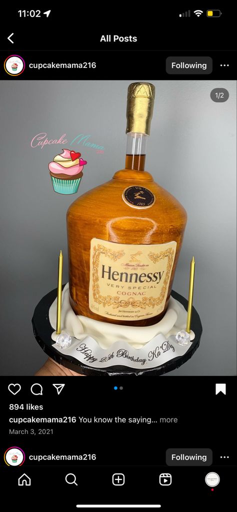 Hennessy Cake, Birthday Cake For Him, March 3rd, Birthday Cakes, Birthday Cake, Cake, Birthday