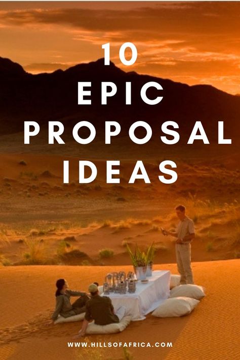 Whether it's amid the power and thunder of Victoria Falls or the quiet romance of a bush picnic, there is a perfect spot for every proposal! ⁠ ⁠Not only will you have a great story to tell, but you'll also have a built-in anniversary destination. 😉⁠ ⁠ #safari #romance #romancetravel #travel #propose #weddingproposal #love #luxetravel #luxurytravel #luxurysafari #proposal #proposalideas #epicproposal #wedding Epic Proposal, Anniversary Destinations, Places To Propose, Proposal Spots, Bush Wedding, Romance Travel, Luxury Safari, Perfect Proposal, Wedding Proposals