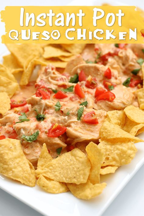 Only 6 ingredients! Fast and Easy! Dump and Go Instant Pot Recipe using FROZEN CHICKEN! #instantpot Instant Pot Queso, Baked Queso, Chicken Instant Pot Recipe, Best Instapot Recipes, Queso Chicken, Chicken Instant Pot, Multi Cooker Recipes, Electric Pressure Cooker Recipes, Instant Pot Recipe