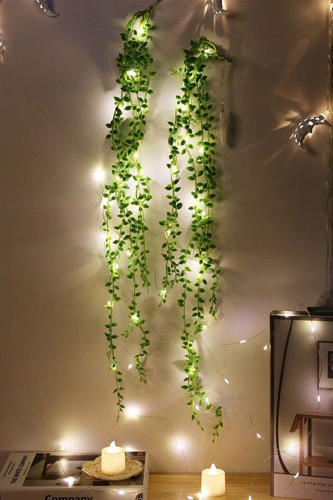 Vine Decor, Stylish Room Decor, Indian Room, Indian Bedroom Decor, Shelf Decor Living Room, Holiday String Lights, Dorm Room Diy, India Home Decor, Ivy Vine