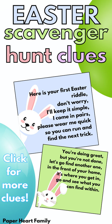 Cute, FREE Easter Scavenger Hunt For Kids Easter Basket Scavenger Hunt Clues Free Printable, Free Printable Easter Egg Hunt Clues, Easter Scavenger Hunt Clues For Older Kids, Easter Egg Hunt Clues For Kids, Easter Scavenger Hunt Clues For Outside, Easter Egg Hunt Ideas For Older Kids, Easter Scavenger Hunt For Teens, Unique Easter Egg Hunt Ideas, Easter Scavenger Hunt Ideas