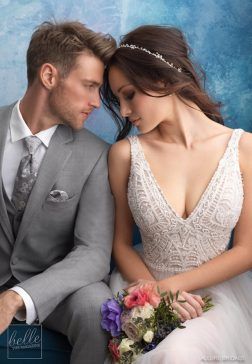 Allure Bridals Wedding Dress Collection Fall 2018 - 9552-C1 Grey Tuxedo Wedding, Allure Men, Allure Bridal Wedding Dress, Grey Tuxedo, Prom Poses, Intimate Wedding Photography, Allure Bridals, Sophisticated Bride, Wedding Couple Poses