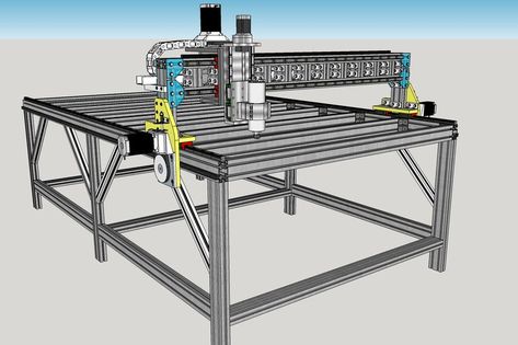 DIY CNC Router Build (large Format 5x10ft, Rack and Pinion) : 12 Steps (with Pictures) - Instructables Homemade Cnc Router, Homemade Cnc, Diy Router Table, Cnc Router Plans, Cnc Table, Diy Router, Cnc Manufacturing, Cnc Router Projects, Diy Cnc Router