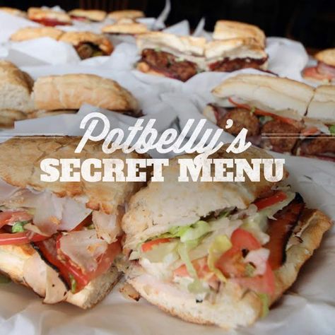 A Potbelly's is opening up a block away so I should probably know this... This is Potbelly’s entire super-secret menu Pub Meals, Secret Menu Items, Fast Food Menu, Chi Town, Quick Dinners, Lucky 7, Secret Menu, Healthy Food List, Super Secret