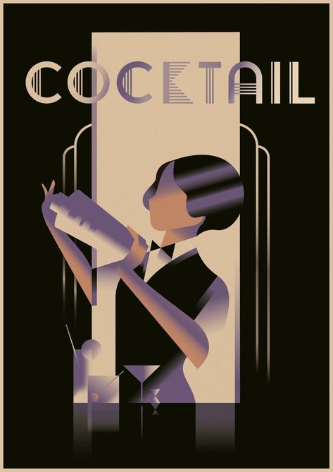 Art Deco Poster Design, Mads Berg, Art Deco Drawing, 20s Art, Art Deco Illustrations, Art Deco Artwork, Art Deco Wall Art, Illustration Courses, Elegant Artwork