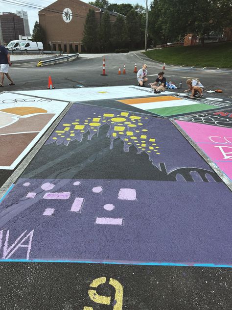 Rapunzel Parking Spot, Senior Parking Spot, Parking Spot Painting, Spot Painting, Parking Spot, Senior Year, Rapunzel, Purple, Gold