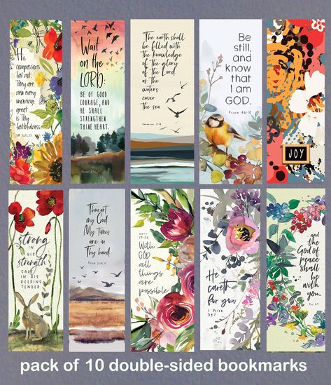 SALE! Bookmarks pack of 10 gift for girl mixed bible Christian scripture verse - double-sided kjv encouragement book marks Christian Bookmarks, Christian Cards, Christian Scripture, Verse Art, Stocking Filler Gifts, Book Marks, Bible Verse Art, Xmas Stockings, Art Card