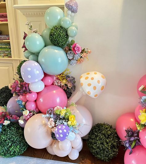 F A I R Y 🍄🧚‍♂️ B I R T H D A Y . . . . #fairyballoons #fairyparty #fairytheme #balloonsandflowers #flowersandballoons #balloonmushroom… | Instagram Fairy Party Balloon Arch, Fairy Birthday Balloon Garland, Fairy Themed Balloons, Fairy Balloon Arch, Fairy Theme Balloon Garland, Fairy First Birthday Backdrop, Fairy Garden Balloon Garland, Woodland Fairy Balloon Garland, Fairy Theme Birthday Party