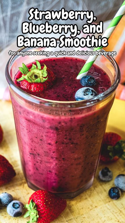 Discover a refreshing Strawberry, Blueberry, and Banana Smoothie enriched with chia seeds for a nutritious, delicious boost to your day! Juice For Energy Mornings, Juice For Energy, Blueberry And Banana Smoothie, Smoothie With Chia Seeds, Chia Drink, Strawberry Blueberry Smoothie, Chia Seed Smoothie, Blueberry Banana Smoothie, Healthy Fruit Smoothies