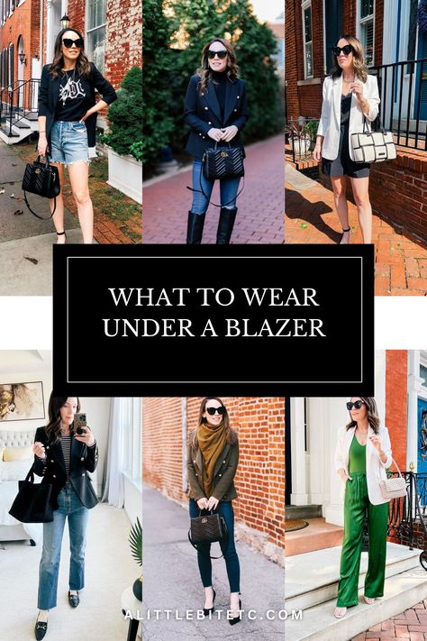 Elevate your style with my guide on what to wear under a blazer! From casual tees to chic blouses, discover the perfect pairing to enhance your look. Whether you're heading to the office or a night out, a well-styled blazer adds instant sophistication. #BlazerOutfits #FashionTips #StylingIdeas How To Wear Blazers Casual, Dress Down A Blazer, Shirts To Wear Under Blazers, Vintage Blazer For Fall Party, Fitted Belted Winter Blazer, Vintage Fall Blazer For Business, Chic Winter Belted Blazer, What To Wear Under A Blazer, Chic Winter Blazer With Belt