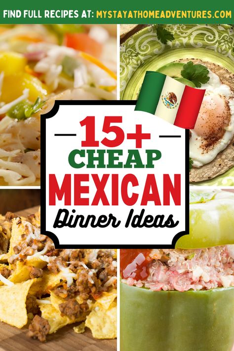 Looking for affordable and delicious Mexican dinner ideas? Look no further! These recipes are easy on the wallet and big on flavor. Try them out today! via @mystayathome Budget Mexican Meals, Cheap And Easy Mexican Dishes, Frugal Mexican Meals, Quick Easy Mexican Dinner, Mexican Monday Dinners, Cheap Mexican Recipes, Mexican Struggle Meals, Quick Dinner Ideas Mexican, Cheap Mexican Meals On A Budget