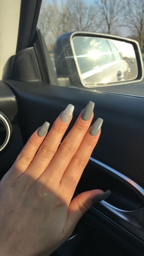 Grey Acrylic Nails, Nails Painted, French Pedicure, Gel Pedicure, Her Nails, Simple Acrylic Nails, Fall Acrylic Nails, Gray Nails, Summer Acrylic Nails