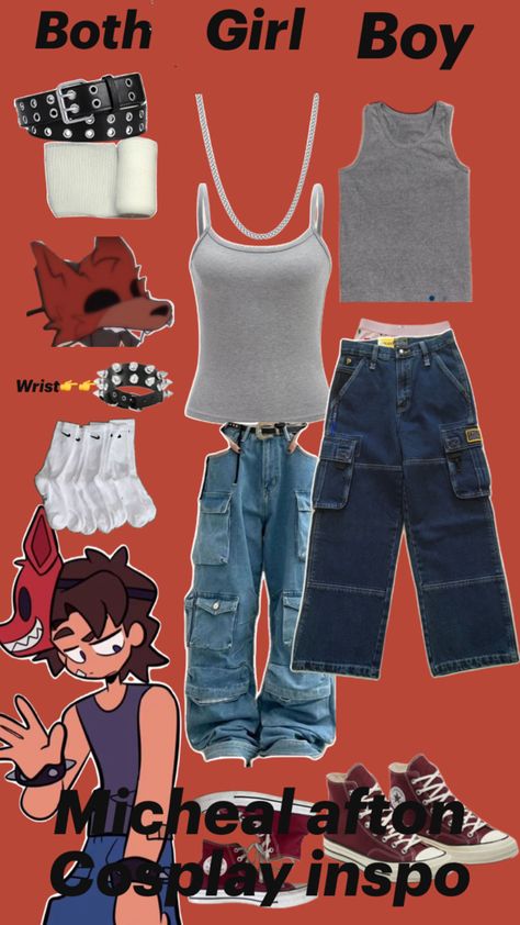 Fnaf Foxy Costume, Skater Style Outfits, Foxy Costume, Fnaf Costume, Micheal Afton, Silly Clothes, Fnaf Cosplay, Easy Cosplay, Pretty Knives