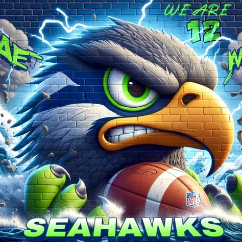 Seattle Seahawks Football, Seahawks Fans, Seahawks Football, Love Neon Sign, Best Football Team, Swag Cartoon, Football Art, Football Party, Seattle Seahawks