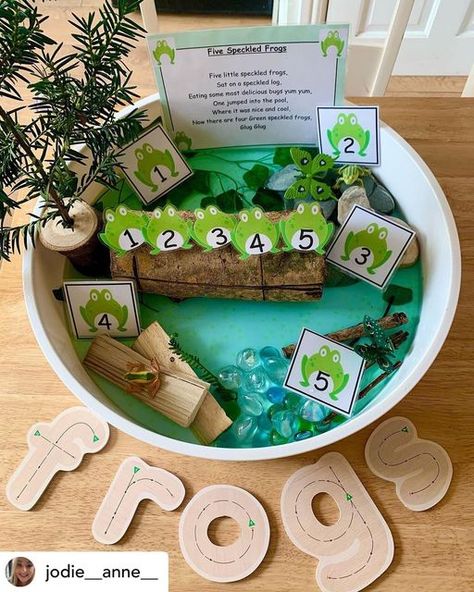 Frog Life Cycle Eyfs Activities, Nursery Rhyme Classroom Theme, Nursery Rhymes Eyfs, Eyfs Nursery Rhymes Activities, Nursery Rhyme Activities For Toddlers, Oi Frog Activities Eyfs, 5 Little Speckled Frogs Activities, Spring Tuff Tray, Nursery Rhyme Week