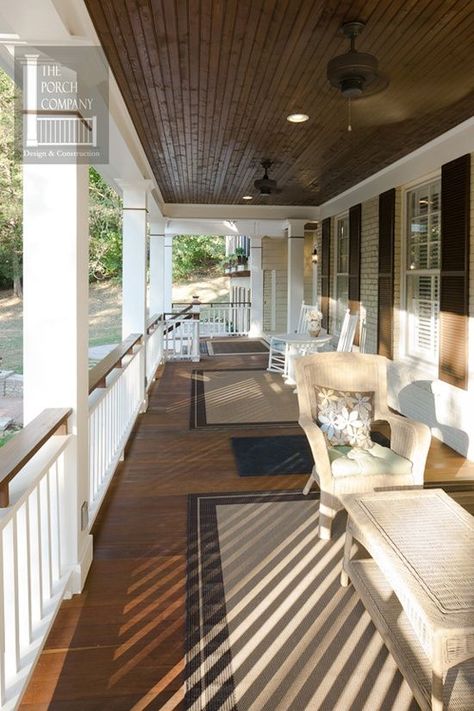 Porch Kits, Farmhouse Exterior Design, Porch Ceiling, Building A Porch, Porch Railing, Porch Flooring, Modern Farmhouse Exterior, Fantasy Homes, House With Porch