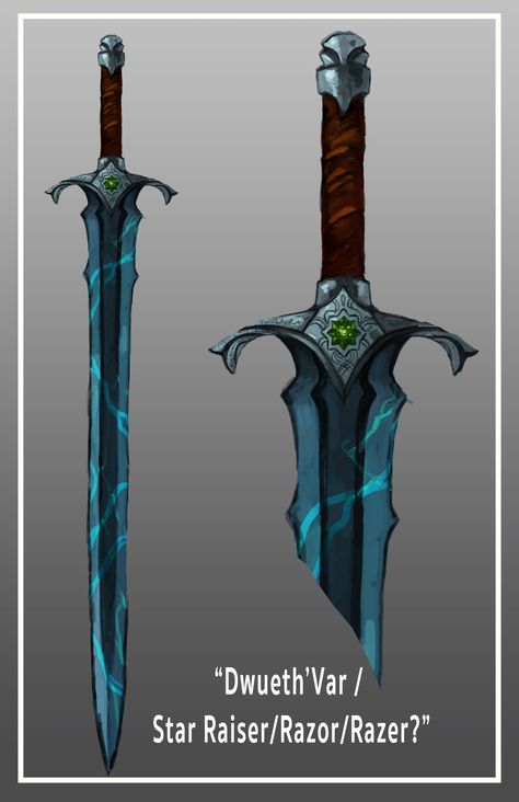 Longsword Dnd, Magic Longsword, Longsword Concept Art, Fantasy Longsword Designs, Longsword Fantasy Art Swords, Blender Models, Critical Role Fan Art, Arm Armor, Cool Swords