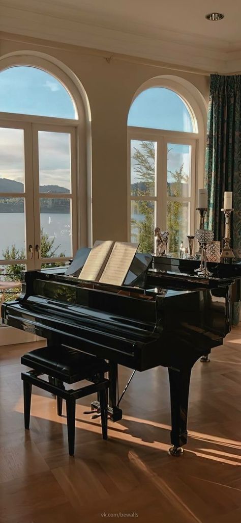 Piano At Home, Piano Aesthetic, Piano Room, Grand Piano, Big Houses, City Aesthetic, Pretty House, House Inspo, Dream Room