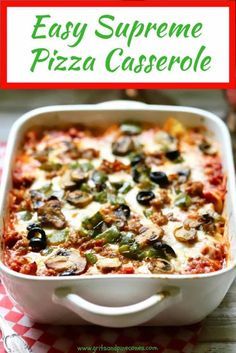 Spaghetti Supreme, Supreme Pizza Casserole, Taco Macaroni, Pizza Casserole Recipe, Macaroni Casserole, Pizza Lasagna, Supreme Pizza, Pizza Casserole, Easy Meals For Kids