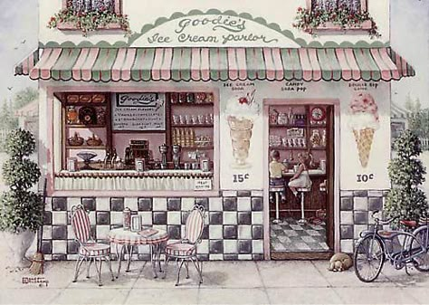 Ice Cream Shoppe, Old Fashioned Ice Cream, Ice Cream Parlour, Sweet Kitchen, Barn Shop, Vintage Ice Cream, Candyland Christmas, Ice Cream Parlor, Soda Fountain