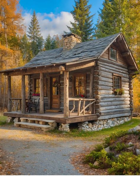 Rustic Tiny House Cabin, Diy Cabins, Shed Tiny Home, Rustic Shed, Rustic Tiny House, Snow Cabin, Shed Tiny House, Woodland House, Log Cabin Rustic