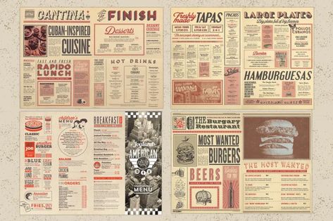 Design vintage retro newspaper restaurant menu design or food flyer digital menu by Qammar_shahzad_ | Fiverr Static Tv Screen, Coffee Menu Design, Menu Vintage, Retro Newspaper, Newspaper Layout, Food Flyer, Vintage Menu, Digital Menu, Food Menu Design