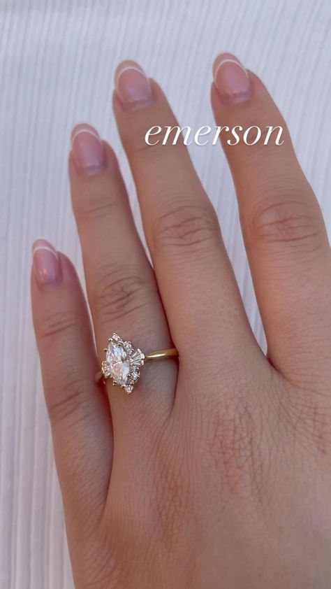 Which band would you pair with Emerson? | Dream engagement rings, Cute engagement rings, Vintage engagement rings Simple Gold Engagement Rings Unique, Emerson Ring Olive Ave, Simplistic Engagement Rings, Engagement Rings For Fat Fingers, Fairytale Wedding Ring, Vintage Rings Engagement, Unique Gold Engagement Rings, Gold Engagement Ring Unique, Different Engagement Rings