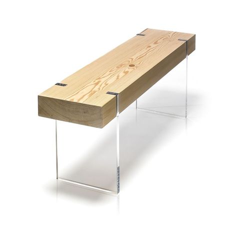 Conceptual Furniture, Acrylic Bench, Entrance Bench, Torch Wood, Lucite Furniture, Functional Artwork, Brick Detail, Hallway Bench, Modern Entrance