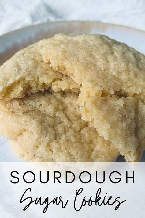 Soft, buttery and chewy - what more could you want in a cookie? These sourdough sugar cookies are the perfect treat and so easy to whip up! Drop Sugar Cookies, Recipe Using Sourdough Starter, Cookie Cups Recipe, Sourdough Starter Discard Recipe, Sourdough Sandwich, Discard Recipes, Homemade Sourdough Bread, Bread Starter, Sourdough Starter Recipe