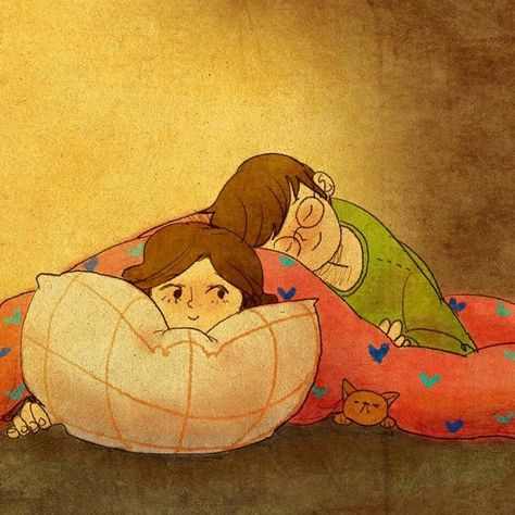 Dormir a tu lado.- Puuung Love Is, Love Cartoon Couple, Illustration Photo, Couple Illustration, Cartoons Love, Cute Love Cartoons, Love Illustration, Cute Couple Art, Couple Cartoon