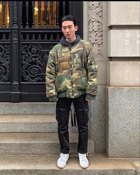 Ken Ijima, Urban Aesthetic, Archive Fashion, Swag Shoes, White Boys, Mens Street Style, Military Jacket, Winter Fashion, Fashion Inspo