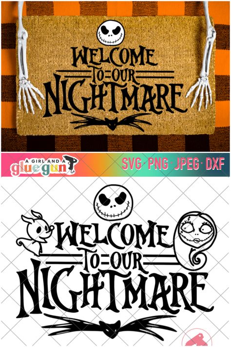 Jack And Sally Cricut Ideas, Nightmare Before Christmas Family Pajamas, Christmas Shirts For Family Svg, Nightmare Before Christmas Family Shirts, Nightmare Before Christmas Svg Free, Nightmare Before Christmas Sign, Laser Halloween, Svg Nightmare Before Christmas, Nightmare Before Christmas Quotes