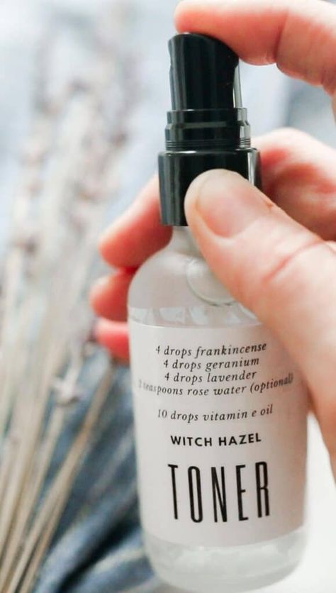 Essential Oil Toner, Facial Toner Recipe, Homemade Face Toner, Homemade Toner, Farmhouse On Boone, Diy Toner, Facial For Dry Skin, Witch Hazel Toner, Essential Oil Mist