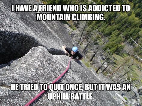 Mountain Climbing, Pick Up Lines, Dad Jokes, More Pictures, Puns, Climbing, Funny Memes, History, Memes